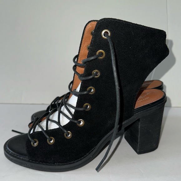 Free people x Jeffrey Campbell Minimal Lace Ups Black Suede Leather Ladies 8 - Picture 5 of 12